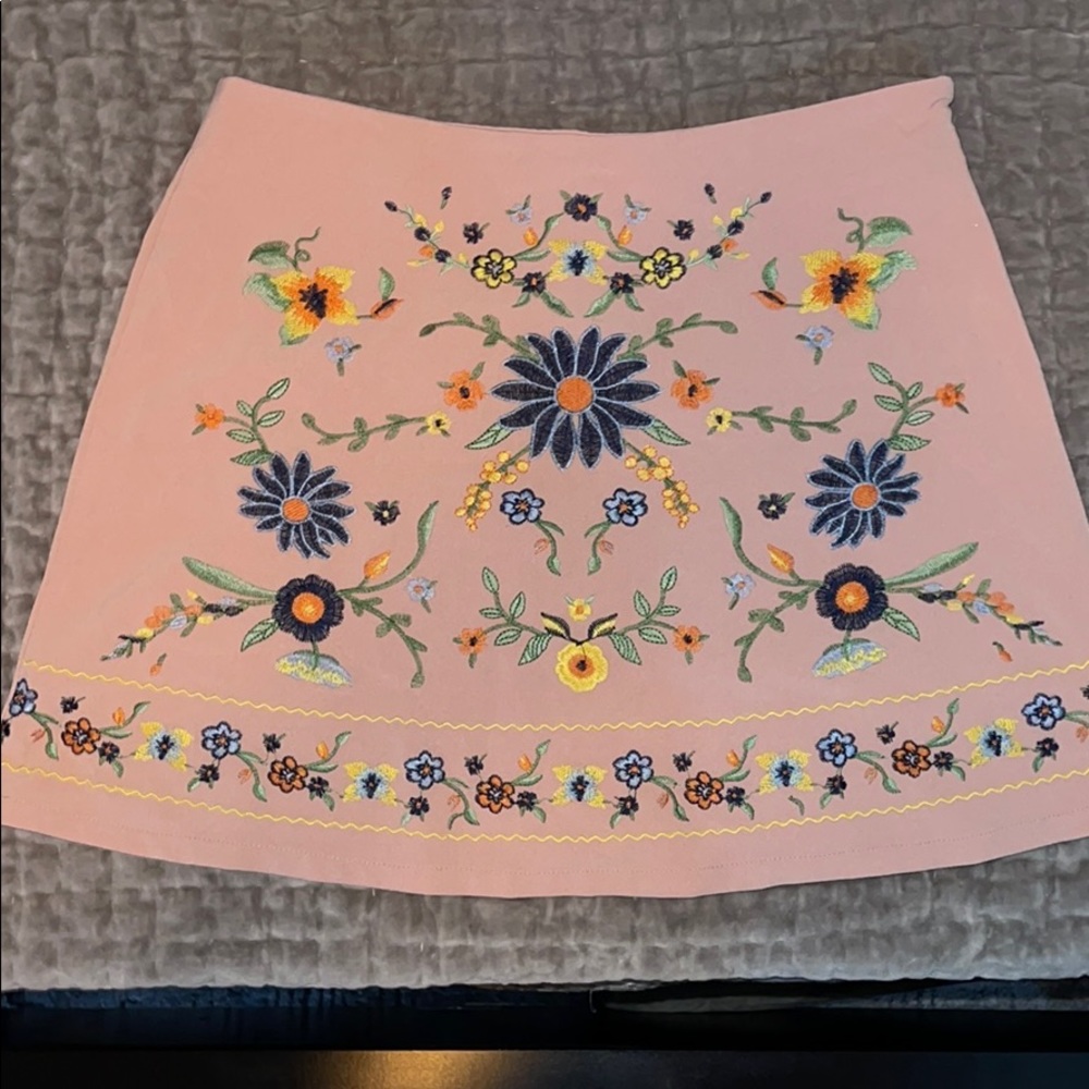 Embroidered flower skirt